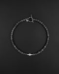 LJÓSBRUNNUR | Handmade Lava Stone & Pearl Necklace | Dark Minimal Jewelry