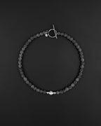 LJÓSBRUNNUR | Handmade Lava Stone & Pearl Necklace | Dark Minimal Jewelry