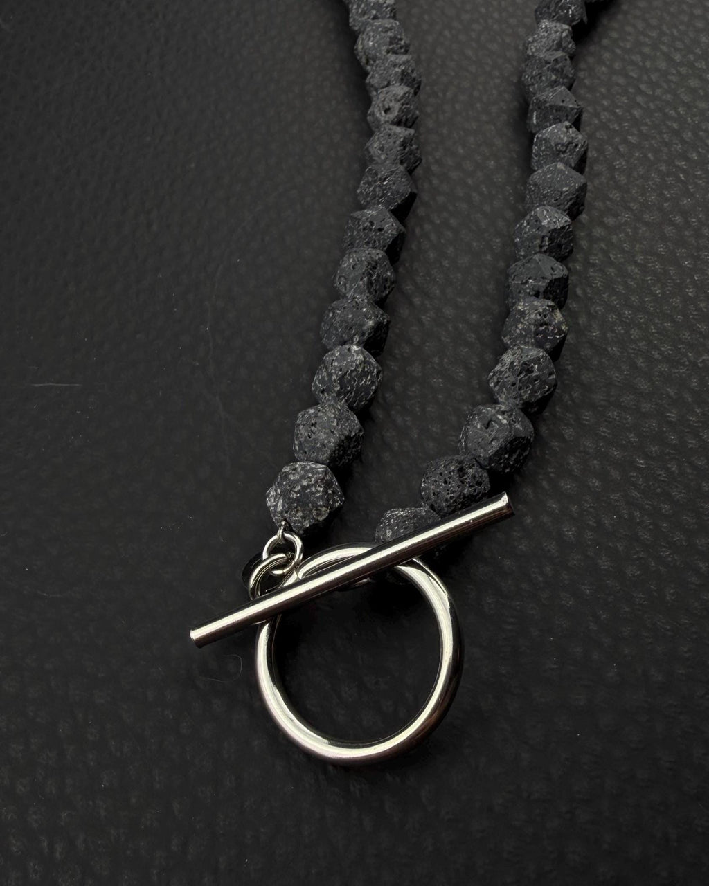 LJÓSBRUNNUR | Handmade Lava Stone & Pearl Necklace | Dark Minimal Jewelry