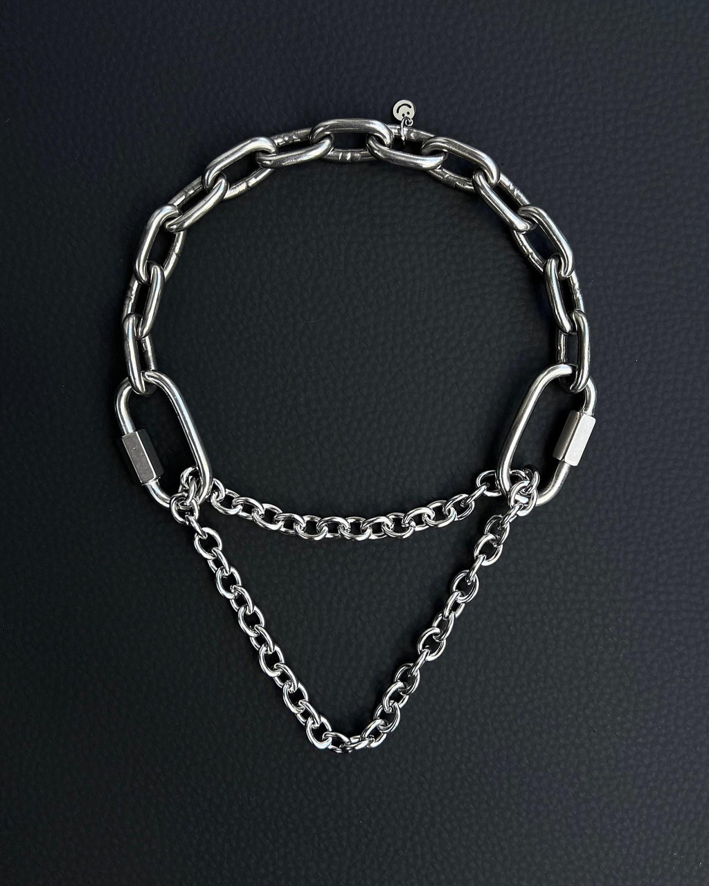MARTINGALE Silver Chain Choker | Stainless Steel Techno Necklace | Industrial Rave Jewelry