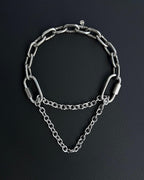 MARTINGALE Silver Chain Choker | Stainless Steel Techno Necklace | Industrial Rave Jewelry