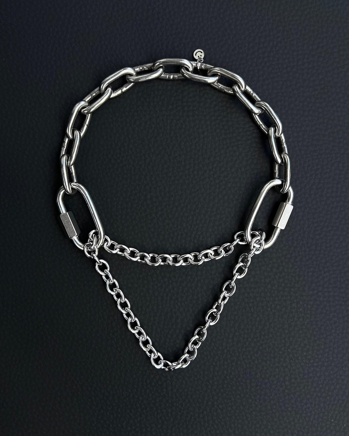MARTINGALE Silver Chain Choker | Stainless Steel Techno Necklace | Industrial Rave Jewelry
