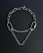 MARTINGALE Silver Chain Choker | Stainless Steel Techno Necklace | Industrial Rave Jewelry