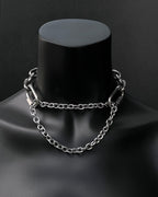MARTINGALE Silver Chain Choker | Stainless Steel Techno Necklace | Industrial Rave Jewelry