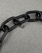 MONOCHROMATIC | Black glass beads Necklace | Black Steel Chain | Handmade Techno Rave Jewellery