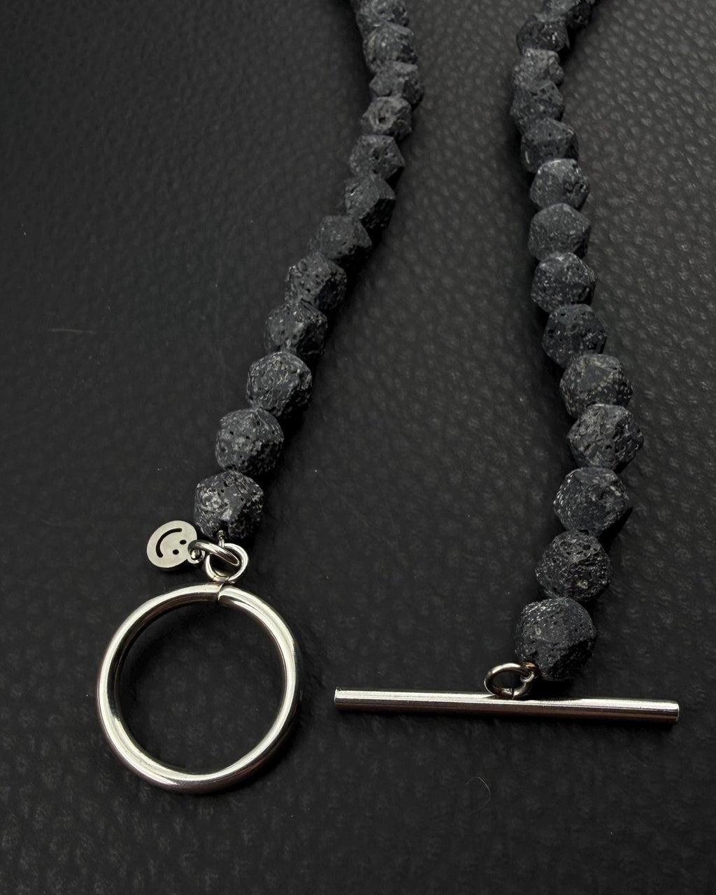 LJÓSBRUNNUR | Handmade Lava Stone & Pearl Necklace | Dark Minimal Jewelry