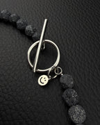 LJÓSBRUNNUR II | Handmade Lava Stone & Pearl Necklace | Dark Minimal Jewelry
