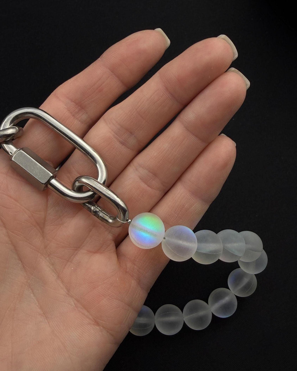PRECIOUS (frosted) | Handmade Stainless Steel Necklace | Industrial Rave Jewellery