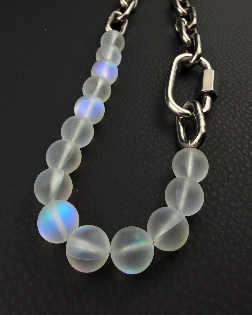 PRECIOUS (frosted) | Handmade Stainless Steel Necklace | Industrial Rave Jewellery