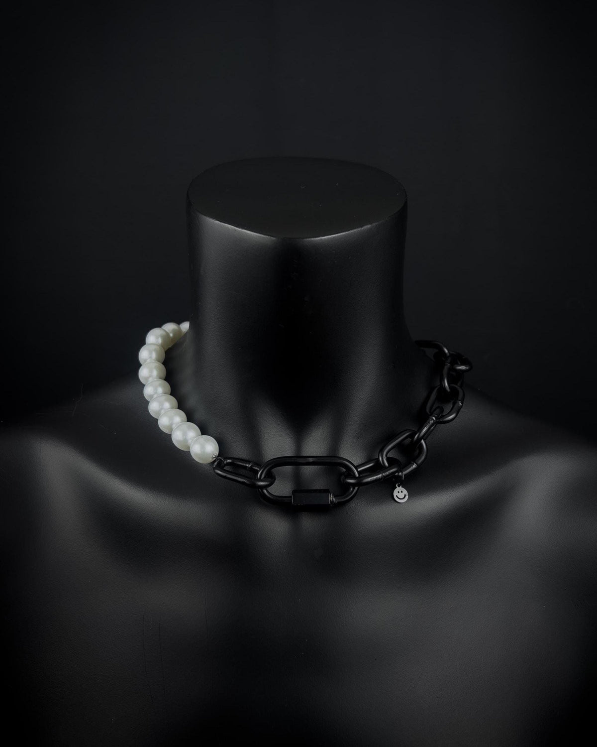 NON BINARY | Glass Beads Necklace | Handmade Steel Chain | Techno Rave Jewellery