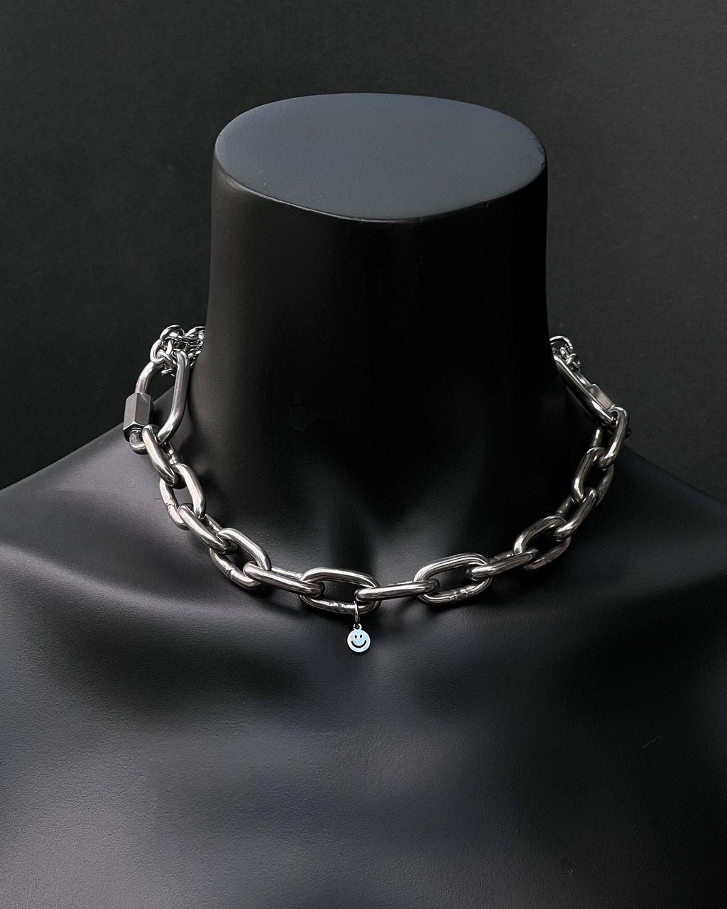 MARTINGALE Silver Chain Choker | Stainless Steel Techno Necklace | Industrial Rave Jewelry