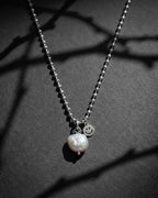 PEARLCORE I | Handmade Pearl and Stainless Steel Necklace | Industrial Rave Jewellery