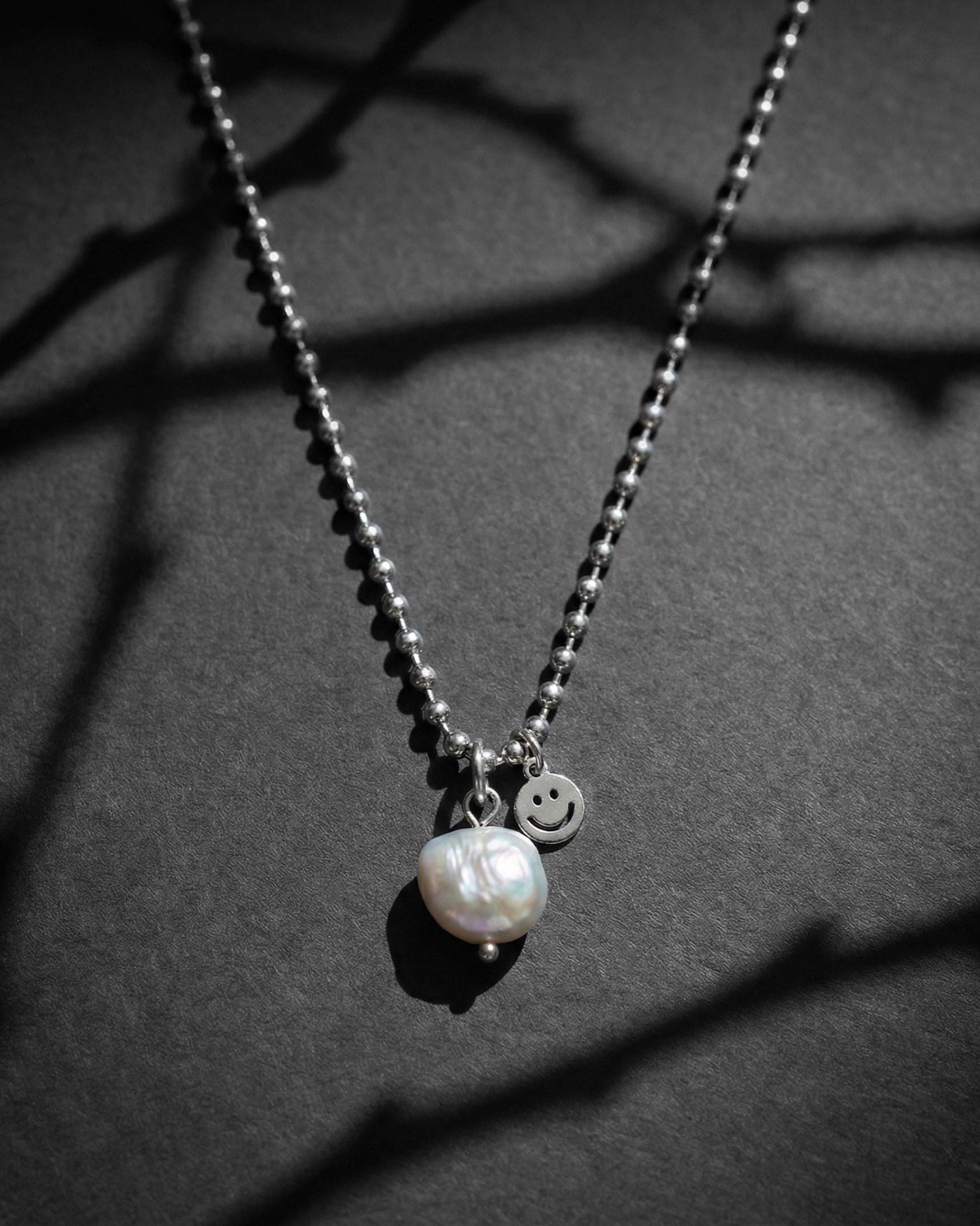 PEARLCORE I | Handmade Pearl and Stainless Steel Necklace | Industrial Rave Jewellery