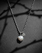 PEARLCORE I | Handmade Pearl and Stainless Steel Necklace | Industrial Rave Jewellery