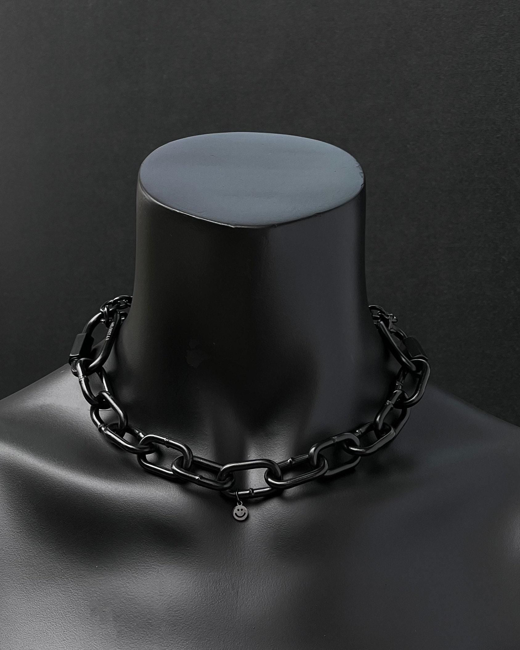 MARTINGALE Black Chain Choker | Steel Techno Necklace | Industrial Rave Jewelry