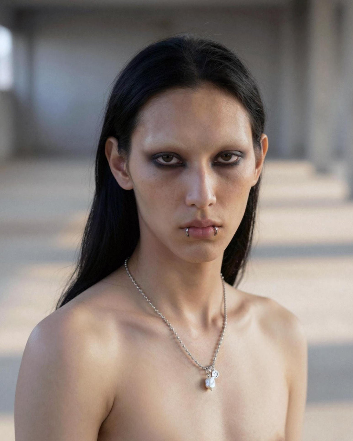 PEARLCORE I | Handmade Pearl and Stainless Steel Necklace | Industrial Rave Jewellery