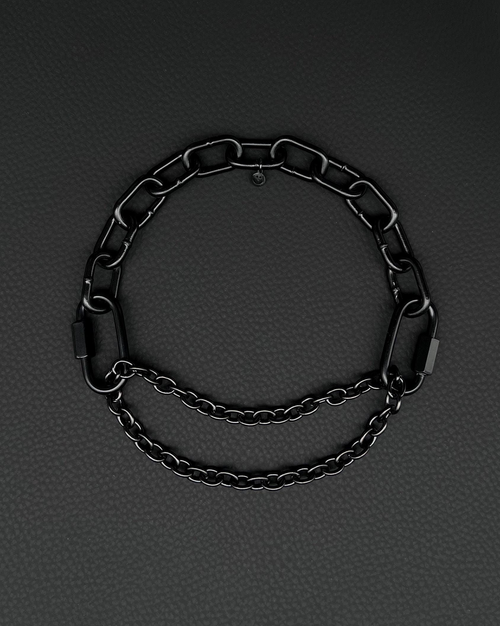 MARTINGALE Black Chain Choker | Steel Techno Necklace | Industrial Rave Jewelry