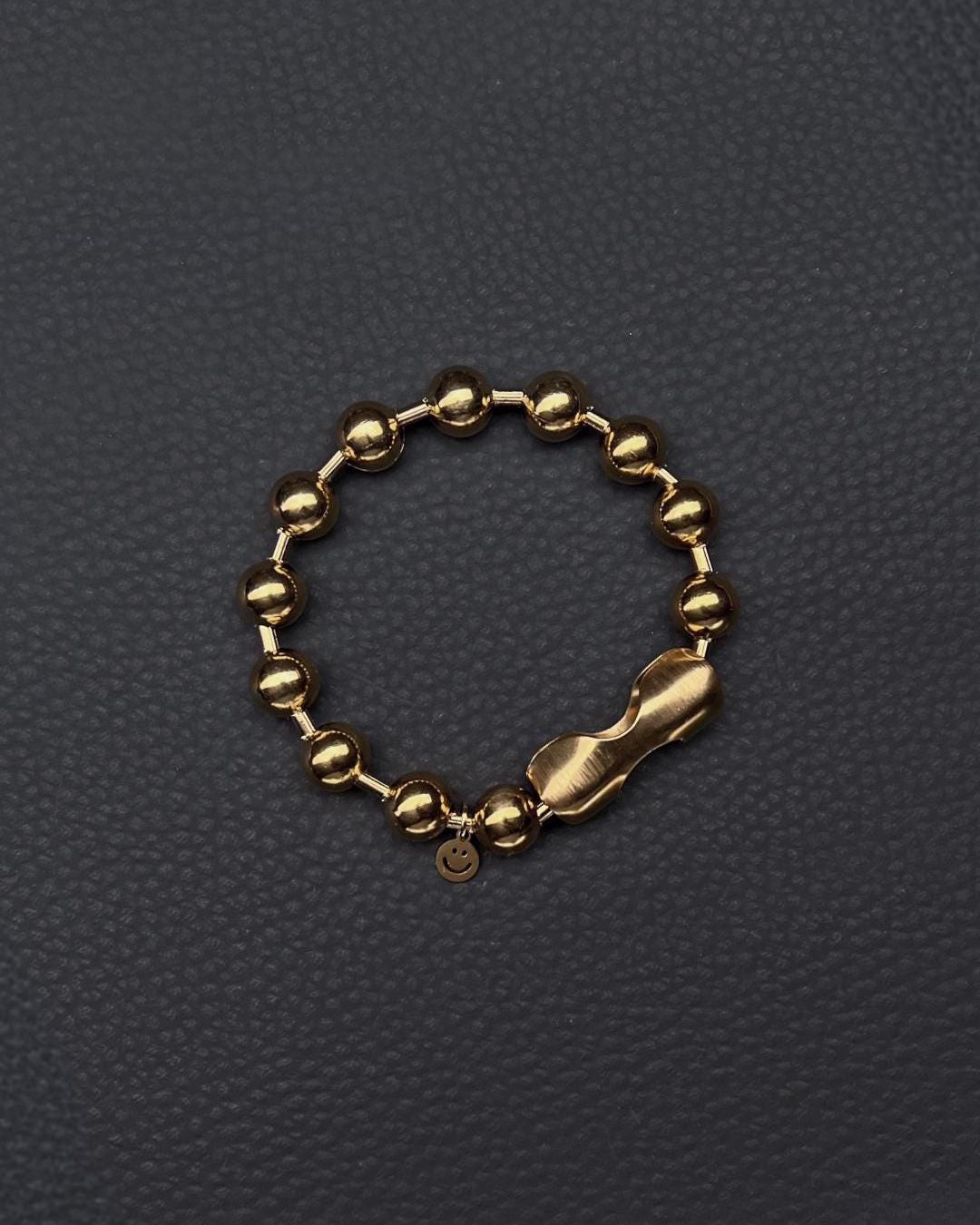 BIG BALLS | Gold Stainless Steel Bracelet | Industrial Rave Jewellery