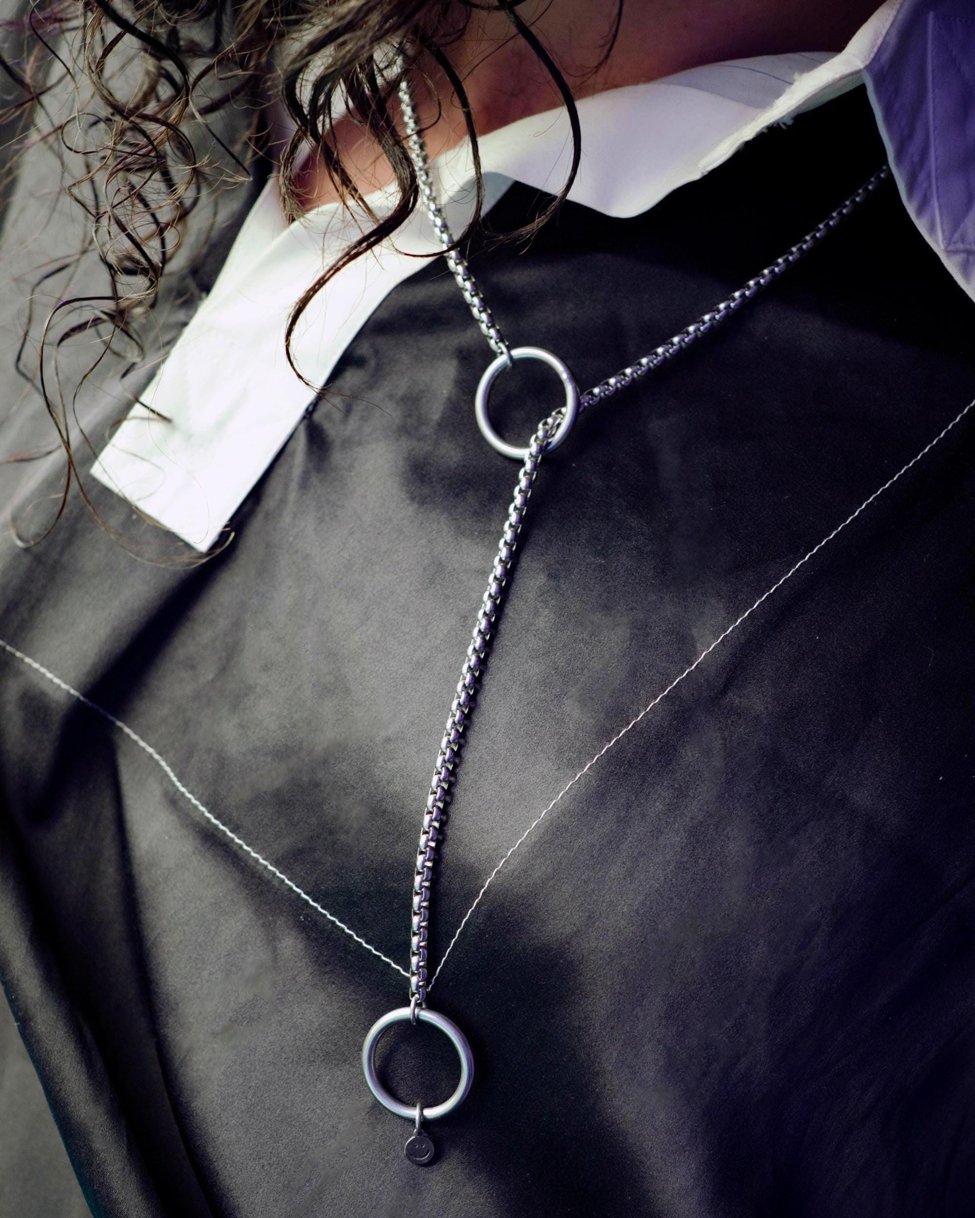 PULL | Handmade Stainless Steel Slip Necklace | Industrial Rave Jewellery