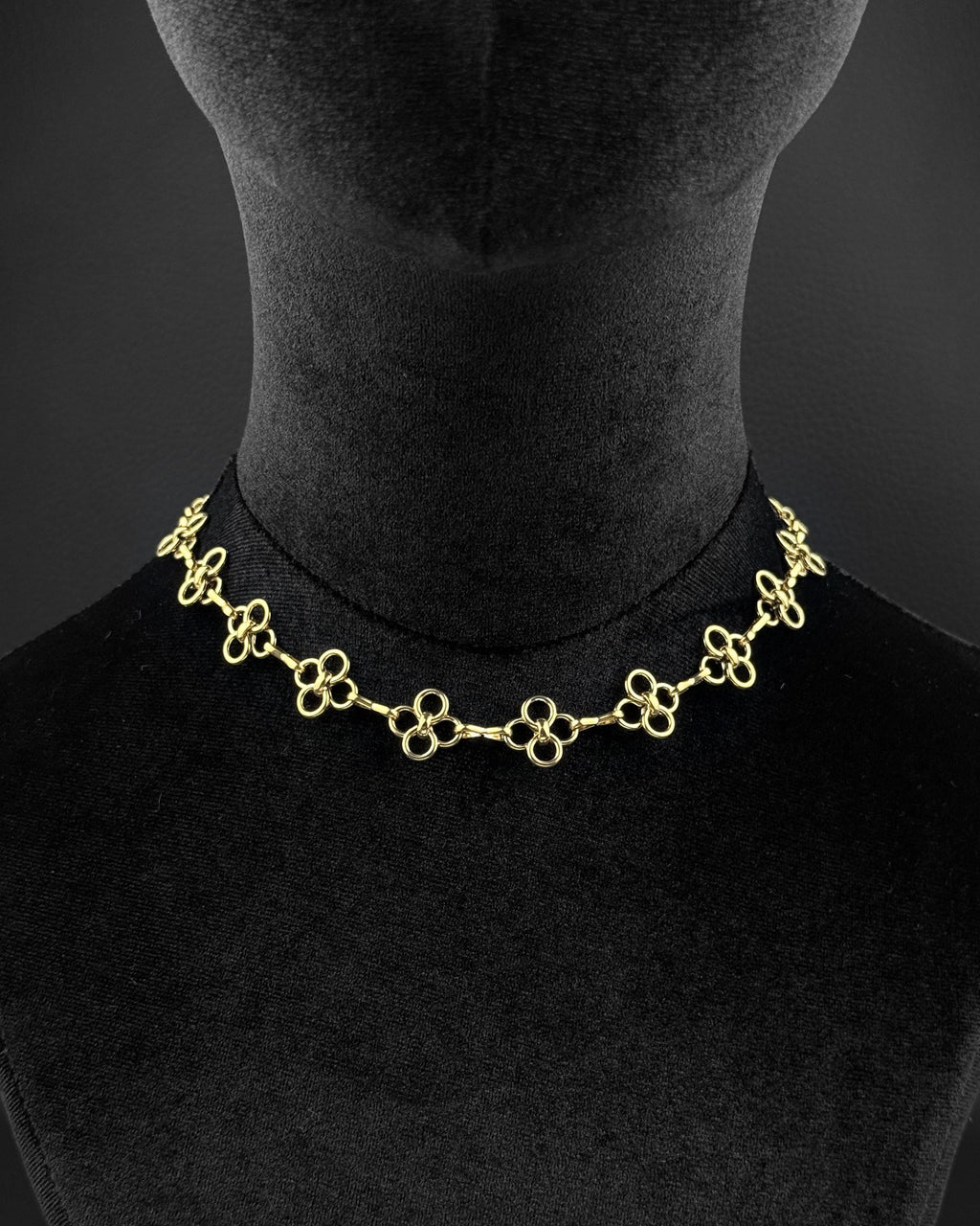 GOLD FLOWERS | Handmade Stainless Steel Heart Necklace | Rave Jewellery