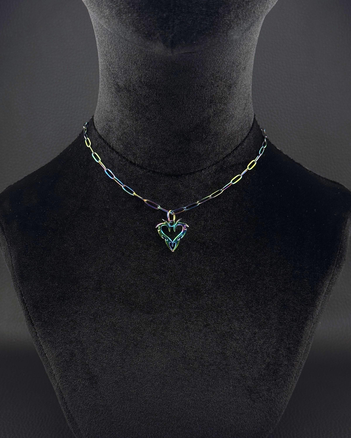 NEO TRIBAL (Pride Special) | Handmade Stainless Steel Necklace | Rave Jewelry | Rainbow finish