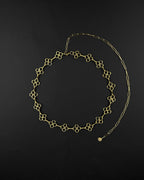 GOLD FLOWERS | Handmade Stainless Steel Heart Necklace | Rave Jewellery