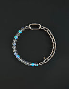 PRECIOUS | Holographic Bead Necklace | Stainless Steel Chain | Techno Rave Jewelry
