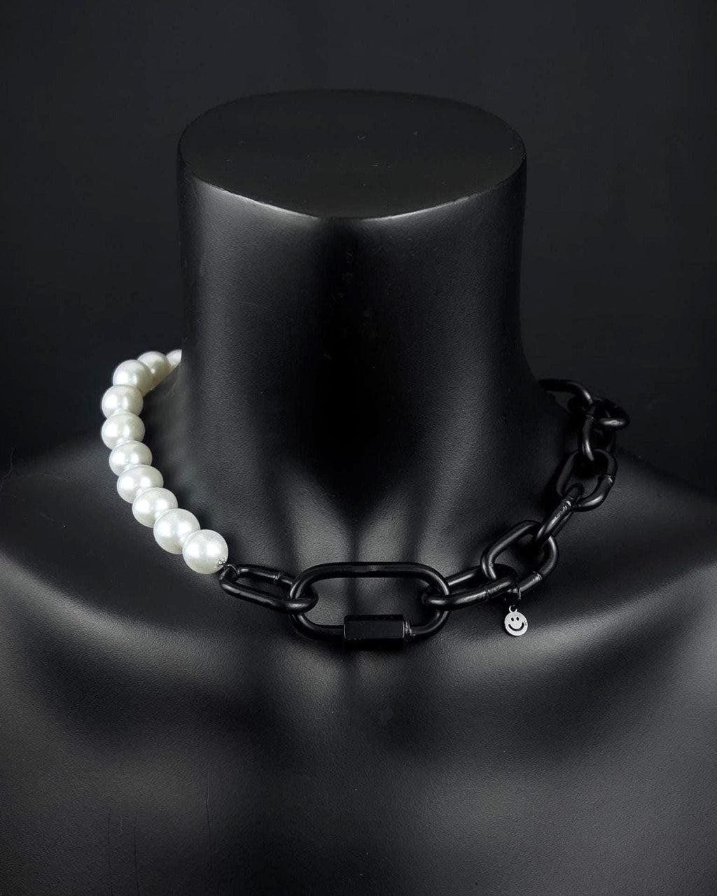 NON BINARY | Glass Beads Necklace | Handmade Steel Chain | Techno Rave Jewellery