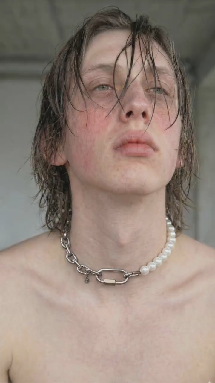 50/50 | Handmade Stainless Steel Necklace | Industrial Rave Jewellery