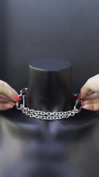 MARTINGALE Silver Chain Choker | Stainless Steel Techno Necklace | Industrial Rave Jewelry